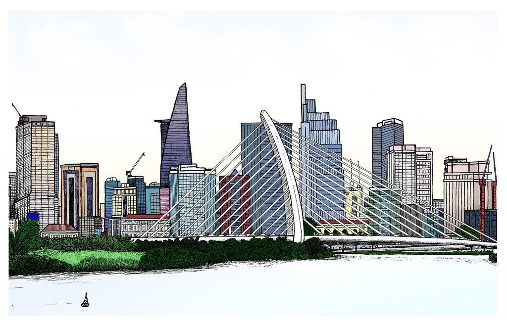 [DGA30001] Tranh 'Ba Son' Bridge