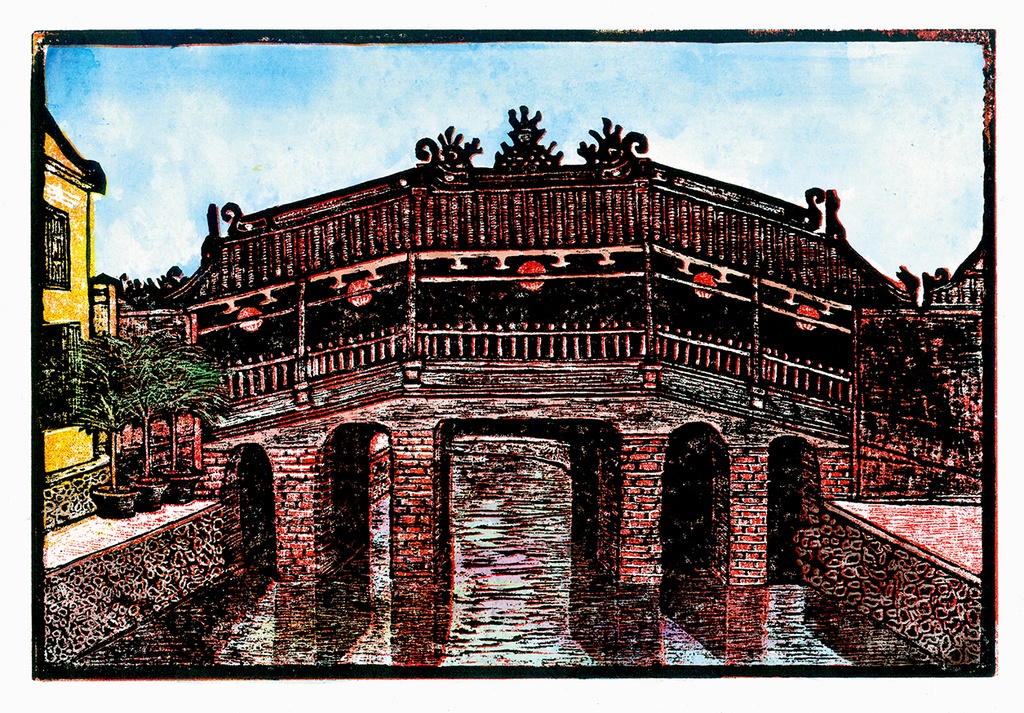 [DGA40004] Tranh 'Chùa Cầu Nhật Bản'