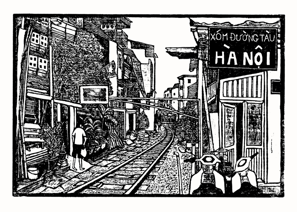 [DGA40007] 'Xom Duong Tau' Railroad Alley, Hanoi