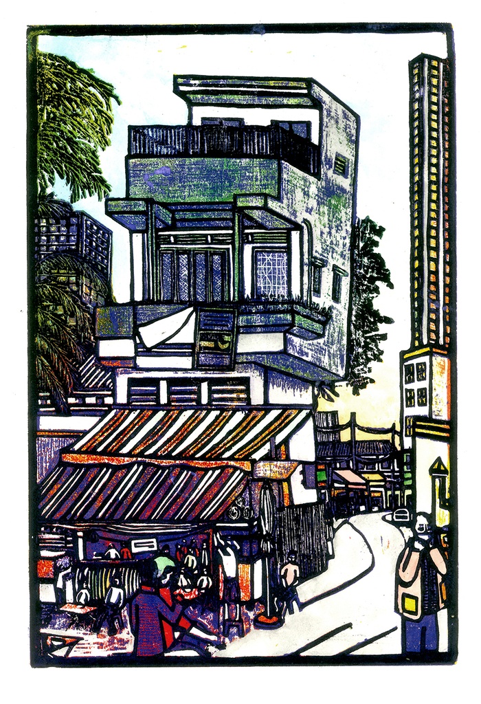 [DGA40010] Tranh 'Leaning Building'