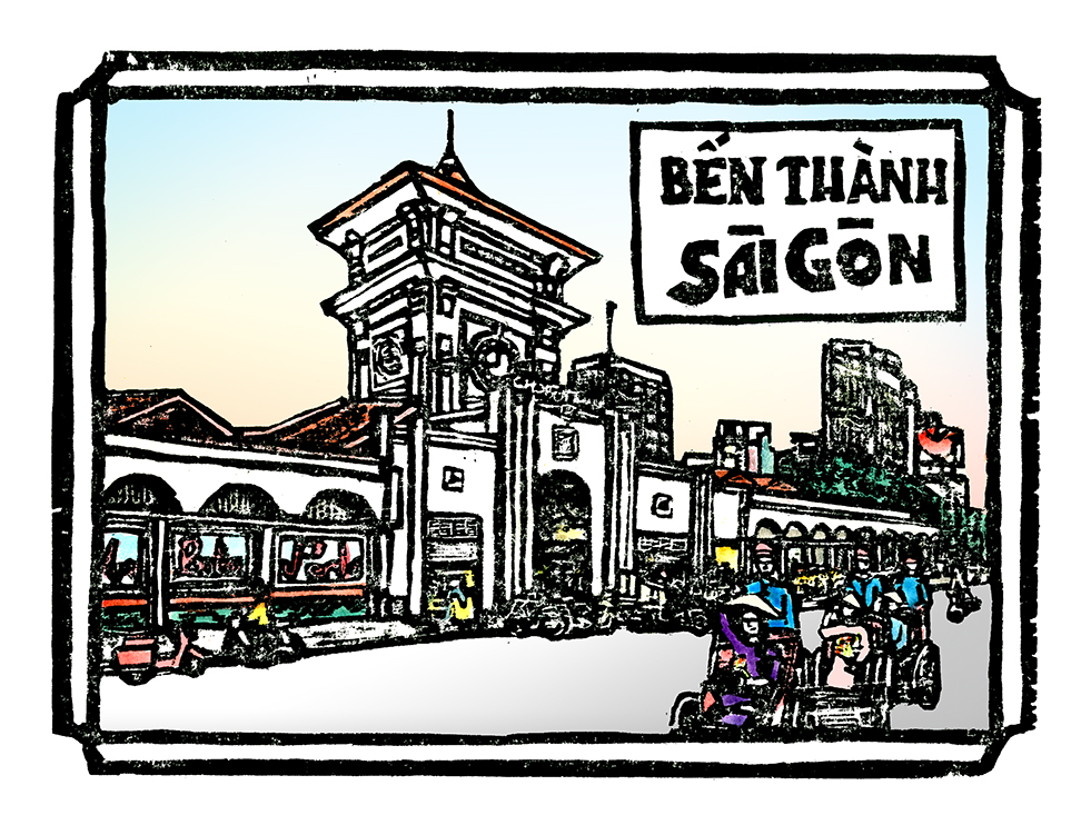 [DGA40012] Tranh 'Bến Thành'