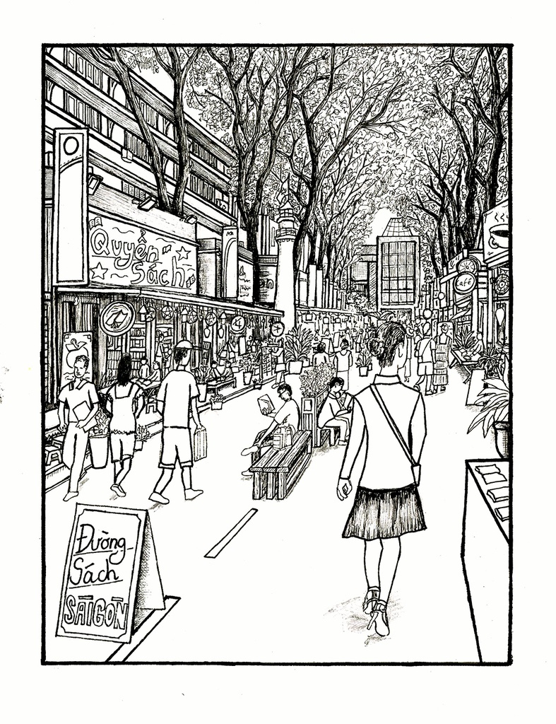 Tranh 'Đường Sách'