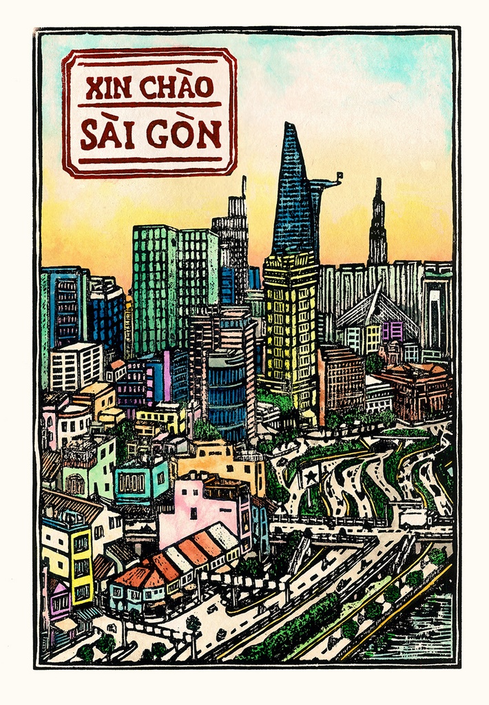 [DGA40021] Tranh 'Xin Chào SG'