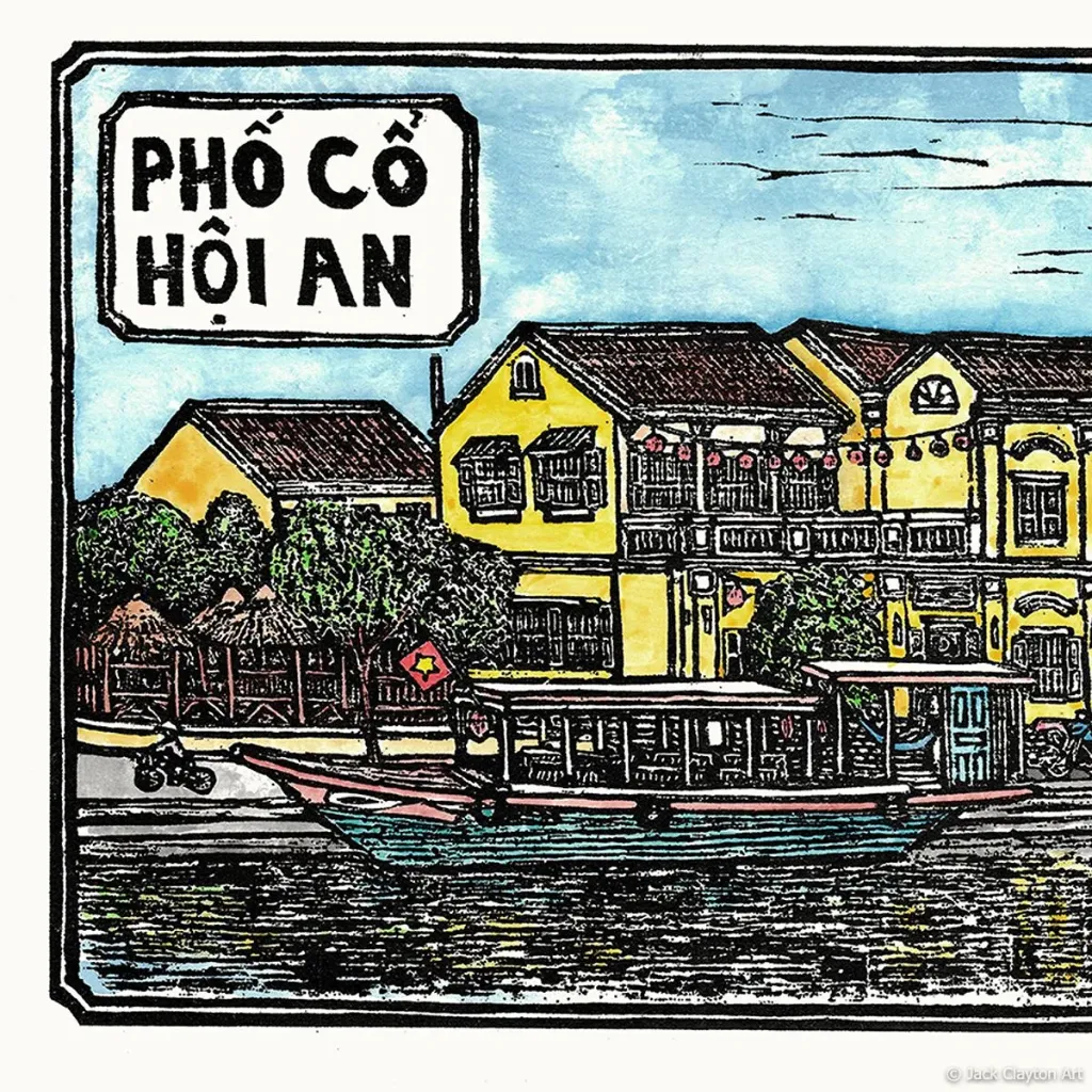 [DGA40022] Tranh 'Phố Cổ Hội An'