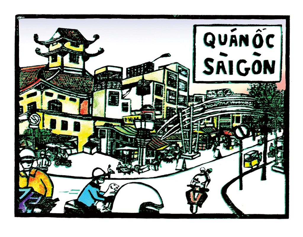 [DGA50019] Tranh 'Quán Ốc Sài Gòn'