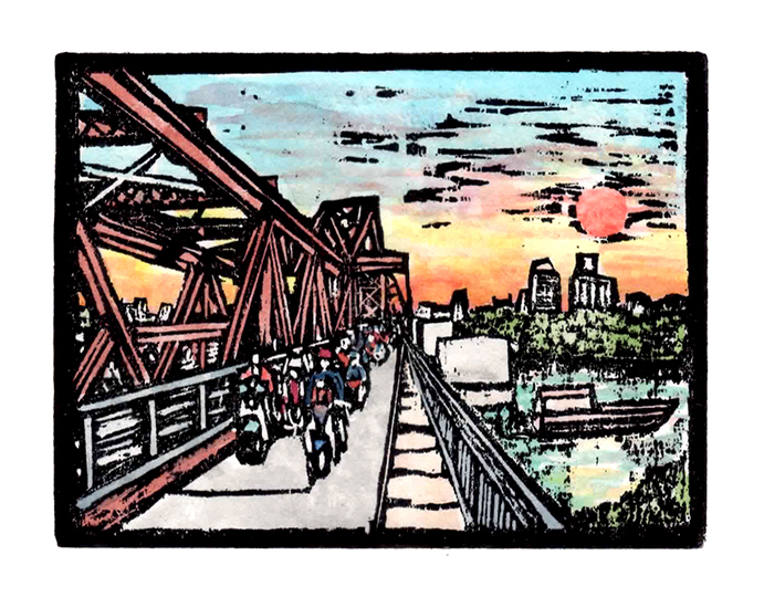 [DGA50025] Tranh 'Cầu Long Biên'