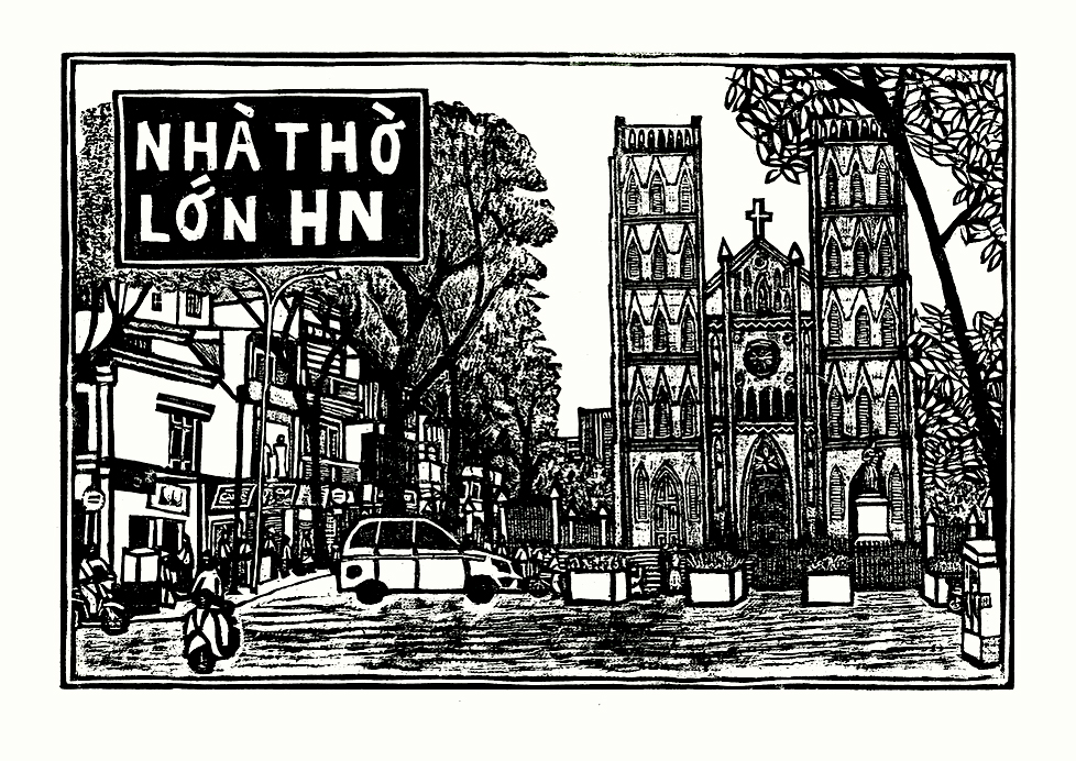 [WBA4004] 'Nhà Thờ Lớn' St Joseph's Cathedral woodcut