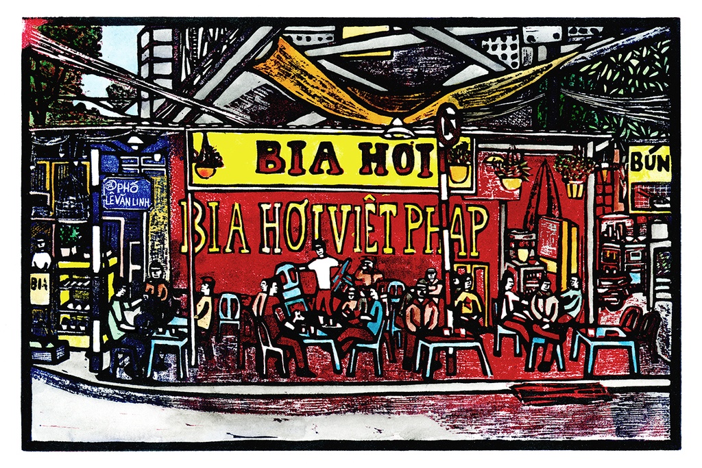 [DGA40001] Tranh 'Bia Hoi Ha Noi' (Color)