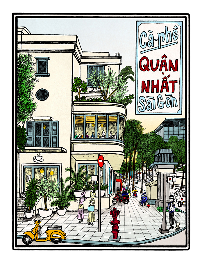 Tranh 'Cà Phê Quận Nhất'