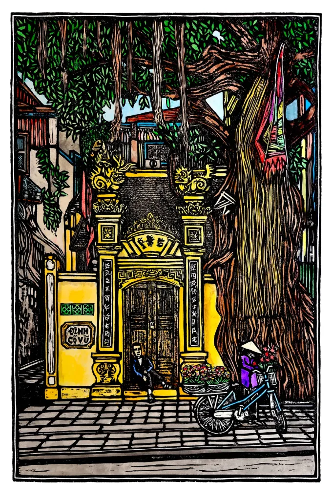 Hanoi Temple - 'Oil + Water' reduction