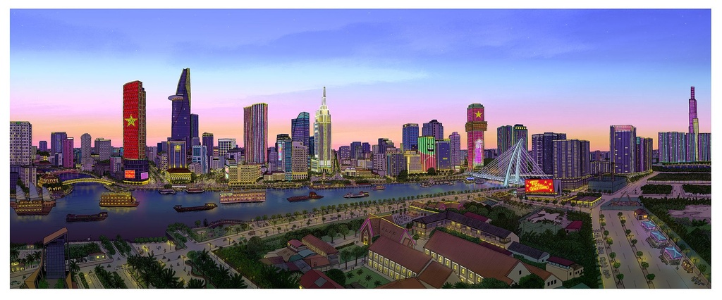 Thu Thiem Riverside View - Sunset - Full Size